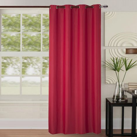 Rideau occultant uni coloré Rouge 140x260 cm (1/2)