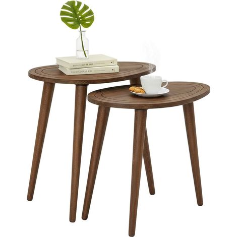 Dmora - Tavolino da salotto Azha, Tavolo basso da caffè, Portariviste per divano, Ripiano da soggiorno, 50x33h52 cm, Noce, con imballo rinforzato, con imballo rinforzato