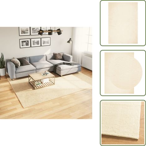 Tappeto per soggiorno - vidaXL Tappeto a Pelo Corto HUARTE Morbido e Lavabile Crema 200x280 cm - Tappeto per camera da letto