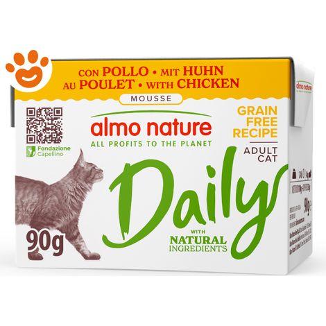 Almo Nature Cat Daily Grain Free Tetra Recart Mousse con Pollo - Confezione 90 Gr -