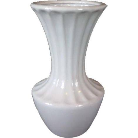 Vaso in ceramica bianca 18,5x10 cm