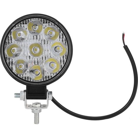 Mini-Rund-LED-Arbeitsleuchte 27W 9LED, Zusatzleuchte für Auto, Motorrad, LKW, Gabelstapler, Boot (SCHWARZ).