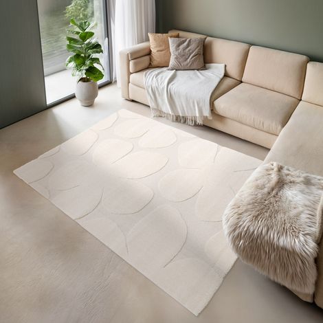 Tapis intérieur motif fleures crème Betty 120 x 170 cm (1/5)