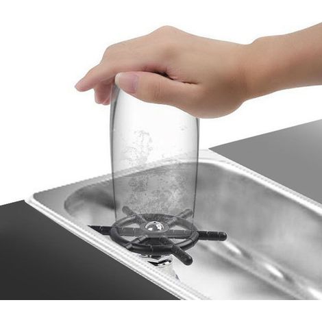 Hochdruck-Edelstahl-Glasreiniger, automatischer Glasreiniger für Spüle und Küche, Schwarz (1/5)