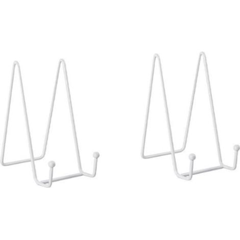 pièces - Présentoir à assiettes - Présentoir - Support - Assiettes décoratives - Boeken - Support pour cadre photo - Assiettes - Étagère - Meuble de cuisine - Métal - blanc - 7,514 cm (1/5)