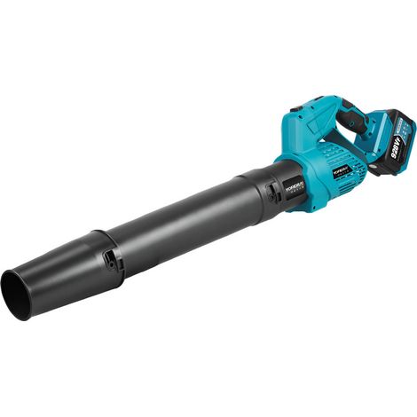 Blower 2-in-1 con 2 batterie, soffiatore senza batteria, 5 livelli di velocità, impugnatura rotabile a 180°