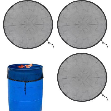 3 x rain tank nets, diameter 100 cm Rainwater with adjustable cord, adjustable protective net, prevents fallen leaves and insects from entering (1/5)