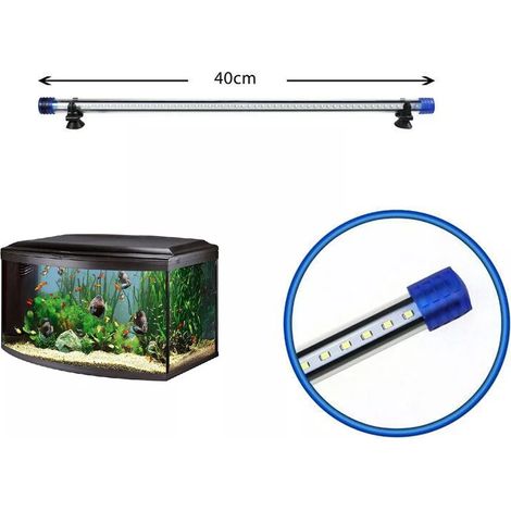 BARRA LED LAMPADA ACQUARIO IMPERMEABILE WATERPROOF IMMERSIONE LUCE BIANCA 40CM (1/8)