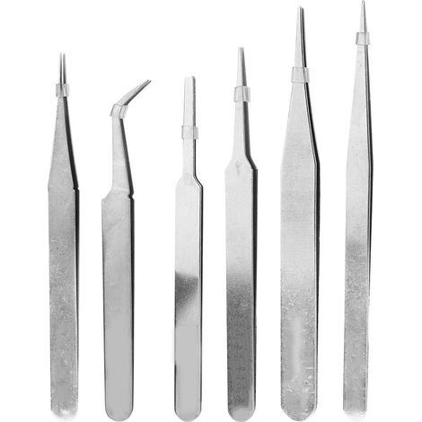 Set mit 6 antistatischen Edelstahlklemmen für die Reparatur von Elektronik und Leiterplatten (1/5)