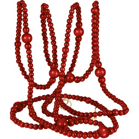 Guirlande En Perles Bois - 12 Pieds - Décoration De Noël - Style Ferme Rustique - Perles Rondes 1,4 cm - 1 Pièce (1/5)