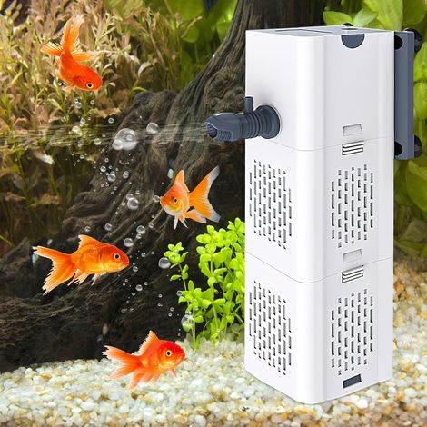 Filtre Interne pour Aquarium Pompe de Filtration Silencieuse et Épurateur d'Eau Puissant pour Réservoir de Poissons 3 en 1 (1/5)