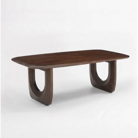 Mesa de centro Maya de madera maciza de mango marrón oscuro de 120 cm (1/4)