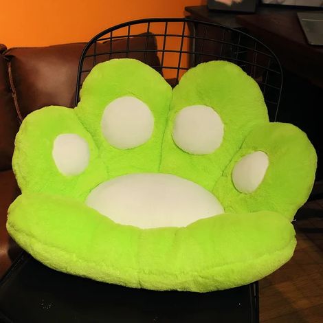 Filiyano-Tapis de patte d'ours en peluche kawaii, 2 tailles, coussin en forme de cœur, peluche douce, 60 x 70 cm, vert. Décoration et cadeau. (1/5)