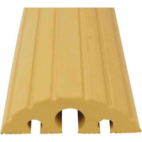 Pont pour tuyau et câble L1200 x l210 x H65 mm, caoutchouc solide jaune (1/2)