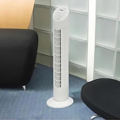 Ventilateur tour colonne d'air AFT760W oscillant 75 ° blanc de 35 watts et 3 vitesses (1/3)