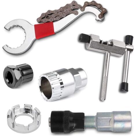 Lot de 6 outils de démontage de cassette de vélo – Acier haute qualité – Pour VTT et vélos de route – Kit de réparation multifonctionnel