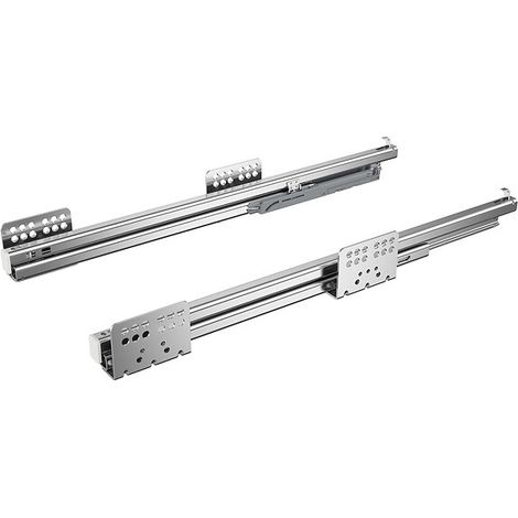 Coulisses à billes - charge 40 kg - sortie totale - Quadro Compact - Atira - longueur 470 mm - Push to Open - HETTICH