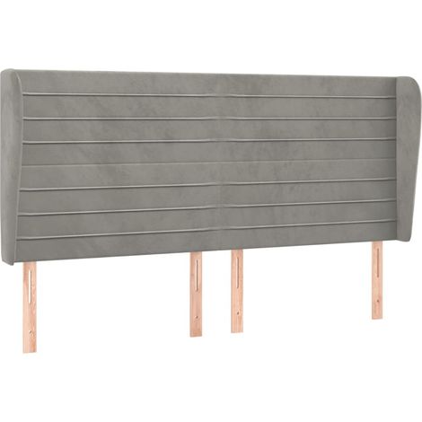 Maison Exclusive - Testiera ad Orecchio Grigio Chiaro 203x23x118/128 cm in Velluto