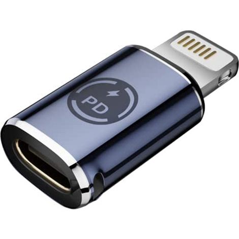 Adaptateur USB-C vers Lightning, USB-C femelle vers iOS mâle, prend en charge la charge rapide PD 27 W et la synchronisation des données, compatible avec Lightning (Remarque : ne convient pas à une ut