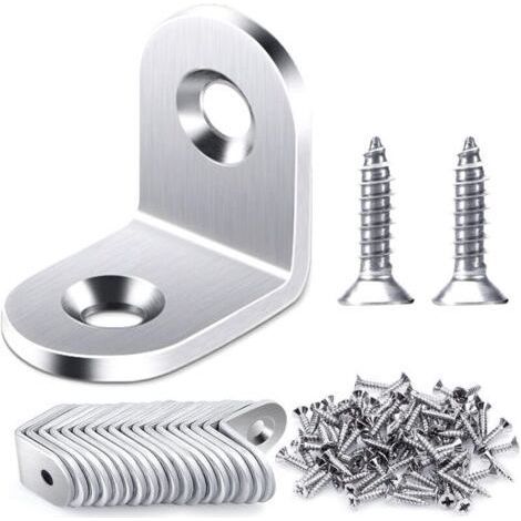 20 PCS 20x20mm Right Angle Bracket, Stainless Steel Bracket Fixing 90 Degree Corner Bracket, L Shaped Corner Bracket Comes With Screws (1/5)