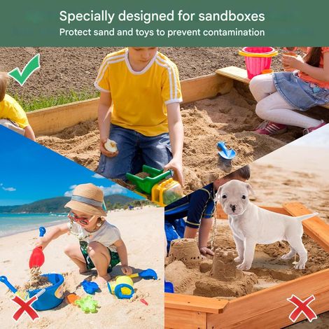 Bâche De Protection Hexagonale Pour Bac à Sable – Tissu Oxford 210D – Cordon De Serrage – Imperméable Et Durable – 230x200 Cm