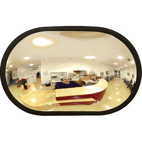 DENIOS, Miroir d'intérieur en verre acrylique, forme ovale, h (1/2)