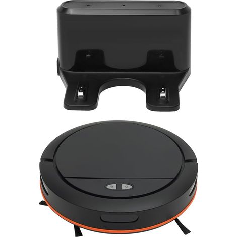 Robot aspirapolvere 3 in 1 con funzioni di spazzamento, aspirazione e pulizia, scopa elettrica senza fili con controllo tramite APP, 120 minuti, per peli di animali, tappeti e pavimenti duri (nero)
