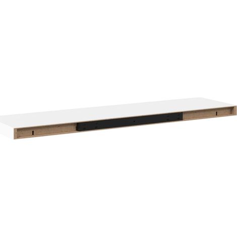 Maison Exclusive - Schweberegal Weiß 90x23,5x3,8 cm MDF (1/5)