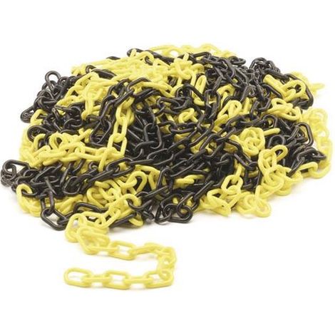 Cadena de seguridad perel 25 metros negro amarillo polietileno (1/2)