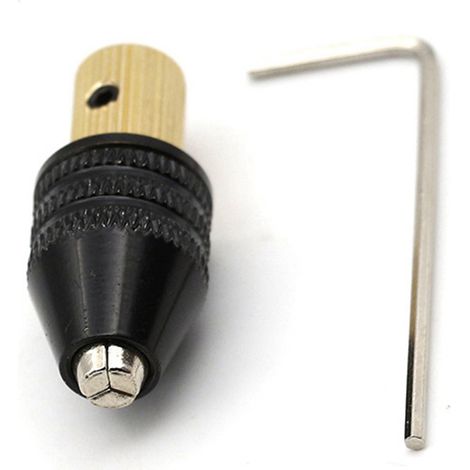 Mandrin autoserrant micro moteur 3,17 mm, mandrin à trois mors pour perceuse électrique miniature, accessoire de meulage DIY, trou de 3,17 mm, étau de perçage compact, outil de bricolage (1/5)