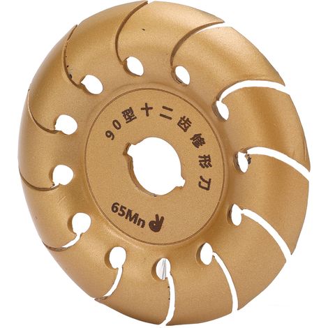 Disque de meulage et de polissage pour meuleuse d'angle 90 mm, 12 dents, pour le travail du bois (doré) (1/5)