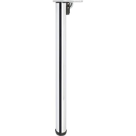 HERRAJES ALK pata mesa plegable ø50 h710 cromo mesa fija , Plega · Pata de mesa plegable ø50. Regulable.Altura regulable: min. 710mm - máx. 740mm. Se sirven por un (1/2)