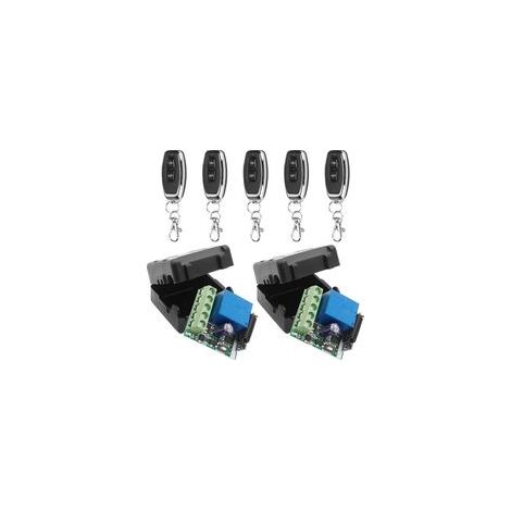 Empfänger, 5 Fernbedienungen, 433-MHz-Funkrelaismodul, 12 V Gleichstrom, 100 m Reichweite, für Garagentore und Einfahrtstore (1/5)