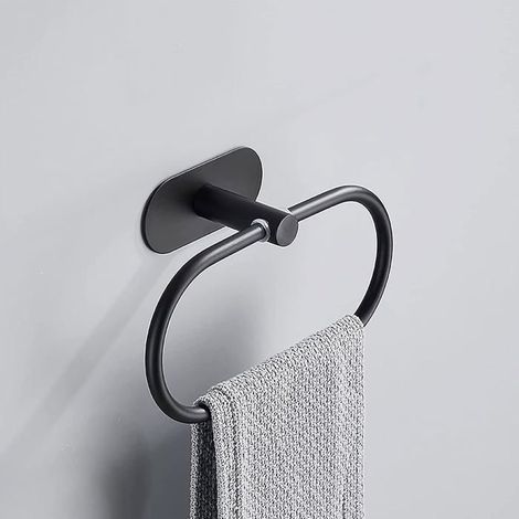 Modern circular 304 stainless steel towel rack, chrome-plated for bathroom, kitchen, or patio. (1/5)
