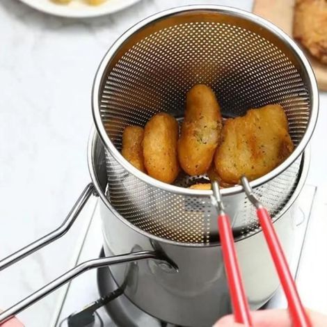 Friteuse - Acier Inoxydable 304 - Capacité 1200 ml - Compatible Tous Feux Y Compris Induction - 1 Pièce
