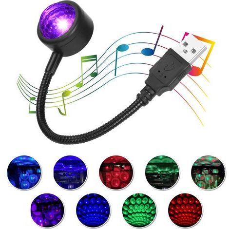 USB-Autodachleuchte, romantische Mini-Innenraumleuchte mit LED-USB-Anschluss, 4 Farben und 9 einstellbaren Modi, Plug-and-Play-USB-Lampe für stimmungsvolle Dekorationen in Auto, Zuhause und auf Partys (1/5)
