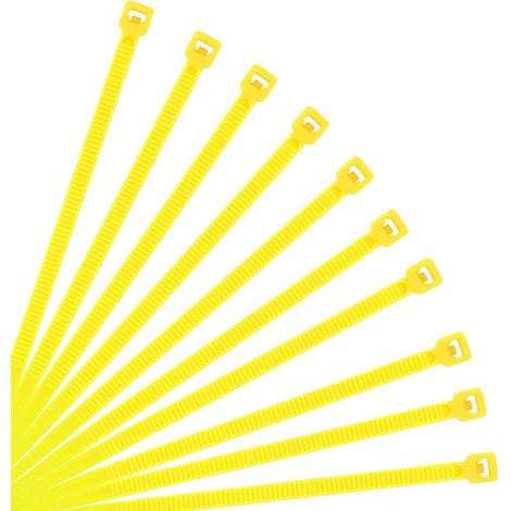 - Collier de Serrage en Nylon - Attache Câble Petit Format - Serre-Câbles - Lot de 500 Pièces (250mm x 3.6mm, Jaune) (1/5)