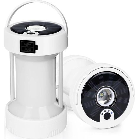 Lampe solaire de camping 1000 LM avec 4 modes d’éclairage, 2600 mAh étanche, aimant pour randonnée et pêche (1/5)