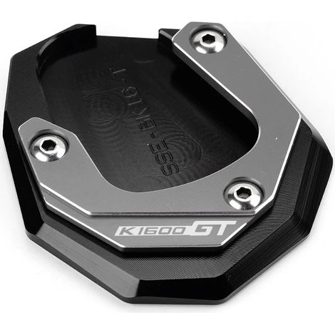 (Gris - K1600GT) Compatible avec BMW K1600B, K1600GT et K1600GTL (2017-2023) (sauf modèles 2011-2016). Béquille latérale de moto CNC avec extension et porte-clés maxpower. (1/4)