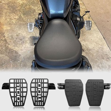 Repose-pieds larges pédales repose-pieds agrandisseur accessoires de moto compatible avec Rebel CMX 1100 CMX1100/DCT Accessoires 2021 2022 2023 2024 (Noir avec l'argent)