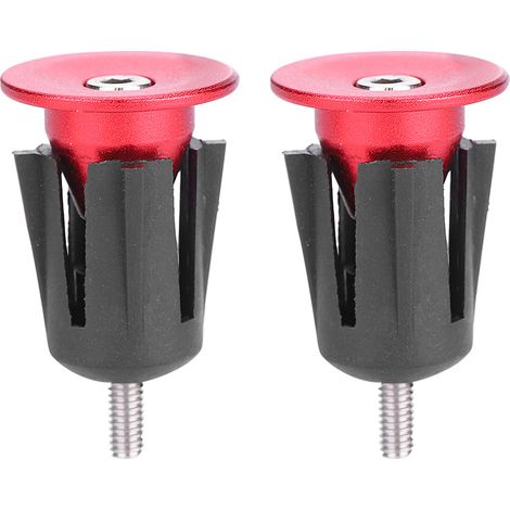 Bouchons de guidon aluminium pour VTT et vélo route - Rouge vif (1/4)