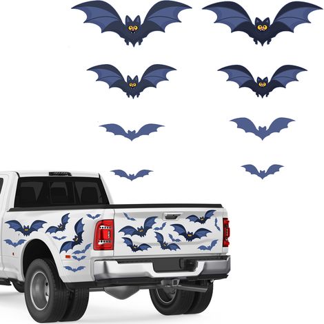 Set mit 24 magnetischen Halloween-Garagentordekorationen im Fledermaus-Design mit leuchtenden Augen, für Kühlschrank, Garage und Auto