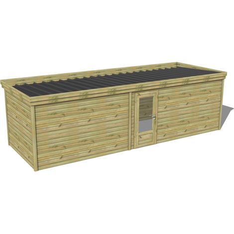 ABRI DE JARDIN bois traité 27mm, 8,2x2,6m, 22m2