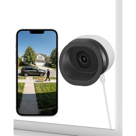 Pro Caméra de Fenêtre WiFi 2K Surveillance sans Perçage Vision Nocturne Couleur sous Lumière Ambiante Détection IA Personnes Véhicules Animaux (1/5)