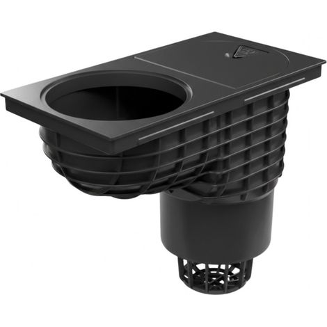 Récepteur d'eaux pluviales grande capacité, évacuation Ø160