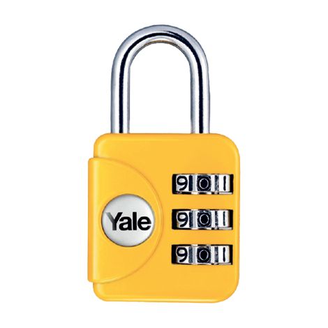 LUCCHETTO A COMBINAZIONE YP1 YALE - ACCIAIO VERNICIATO ARCO CROMATO MM 28- 2 pezzi