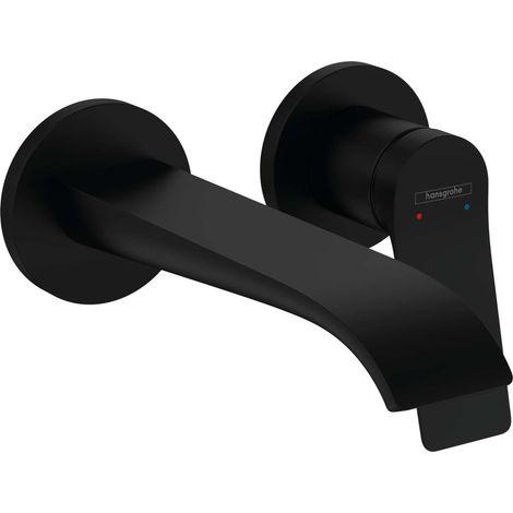 Hansgrohe Vivenis - Grifo empotrado de lavabo de 2 orificios, EcoSmart, negro mate 75050670 (1/3)