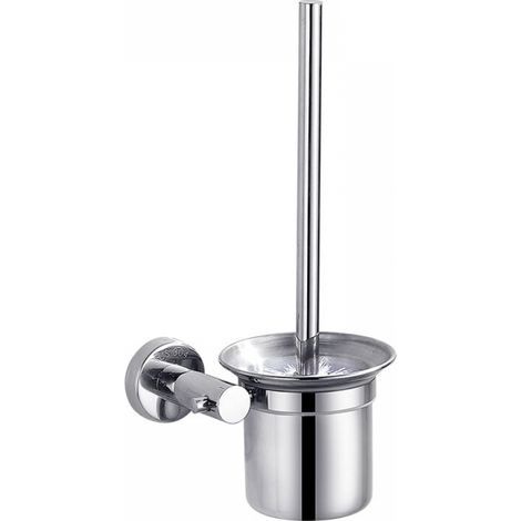 Scopa per WC con supporto, set di spazzole per la pulizia del bagno, scopa per WC in acciaio inossidabile, 32 cm (1/3)