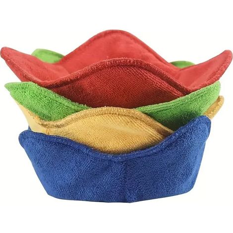 Manchons et supports isolants pour micro-ondes pour bols chauds, Set de 4, Protège les mains de la chaleur, Poche à bol sans risque, Support pour assiette résistant à la chaleur polyvalent (rouge, ver (1/5)