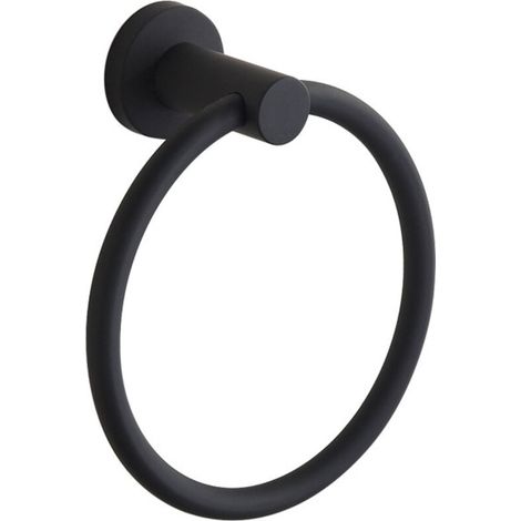 Porte-serviettes noir mat, porte-serviettes rond (1/5)